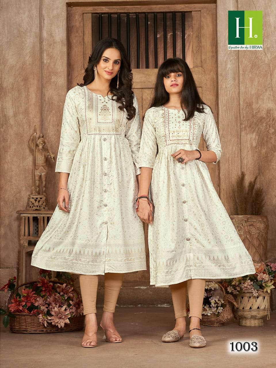 ME & MOM SERIES 1001 TO 1008 KURTI BY HIWA DESIGNER WITH PRINTED RAYON MOM AND DAUGHTER KURTI COMBO ARE AVAILABLE AT WHOLESALE PRICE